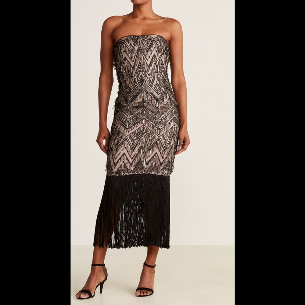 ⚡️SALE⚡️NWT Aidan Mattox sequin fringe hem dress